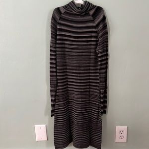 Prana Striped Turtleneck Sweater Dress